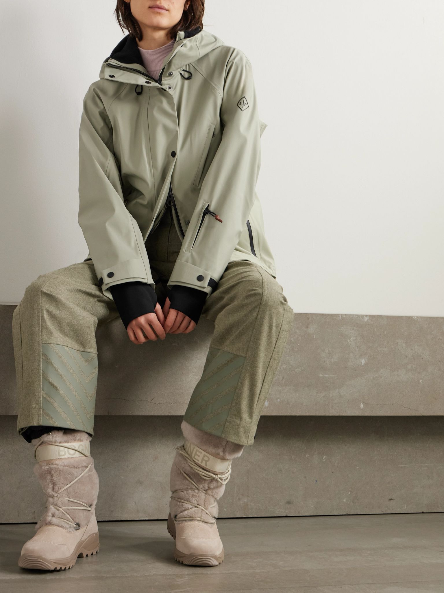 Bia hooded wool-blend jacket Green - 2