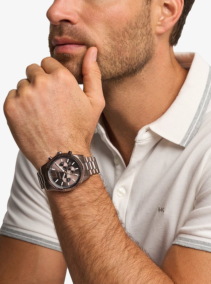 Oversized Lexington Brown-Tone Watch 5