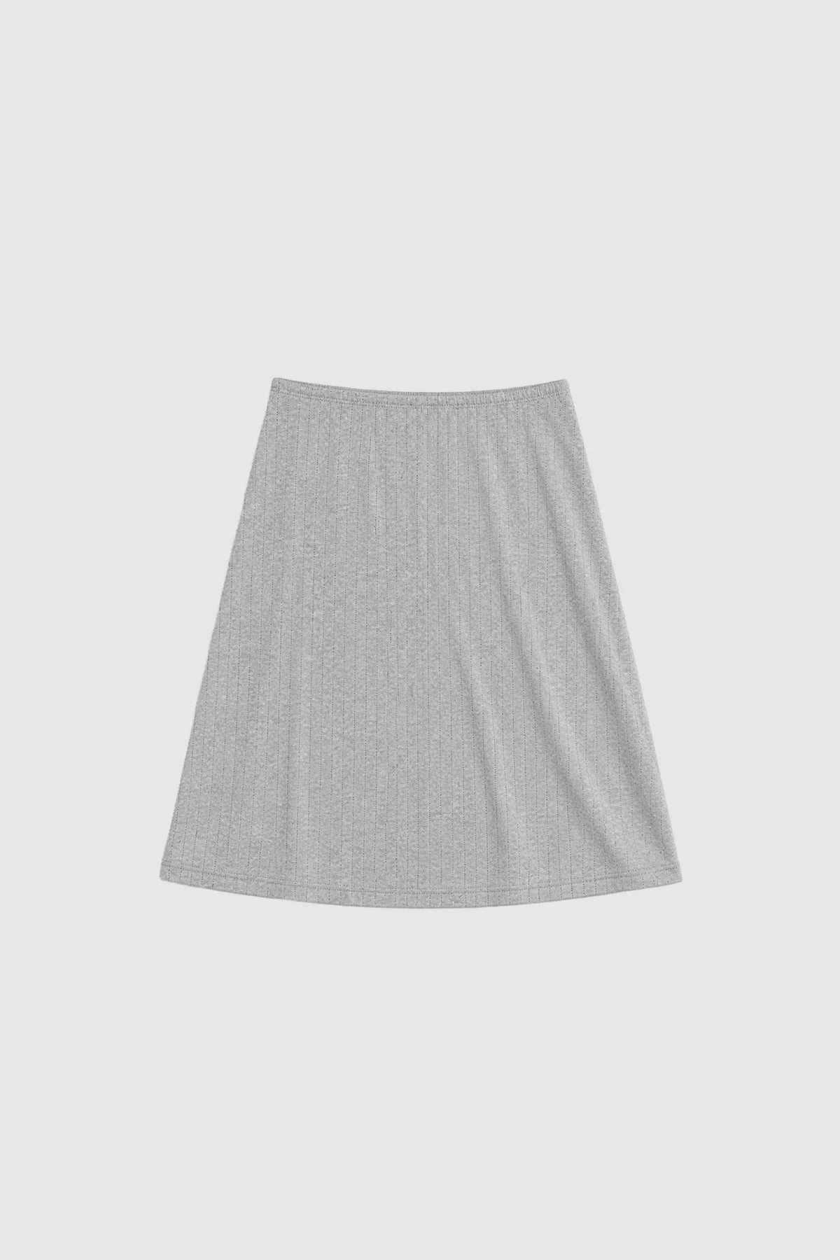 Pointelle Skirt - Grey Marle - 1