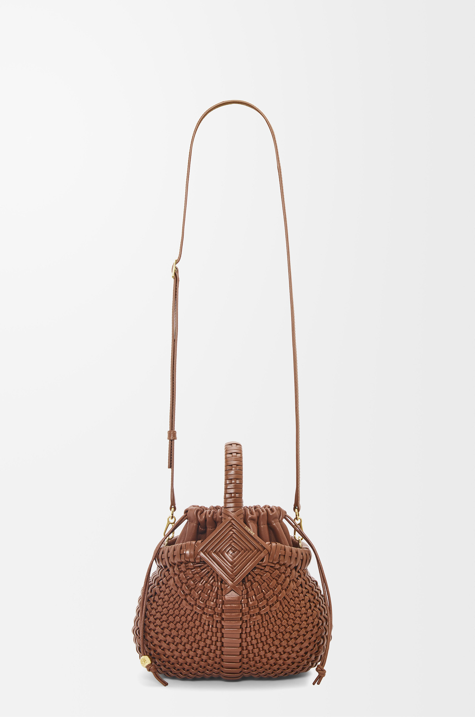Mini Diamond Round Basket bag in calfskin - 6