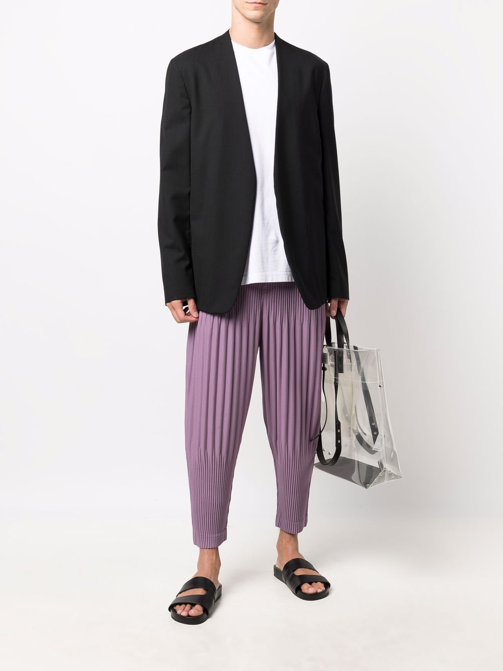 micro-pleated tapered trousers - 2