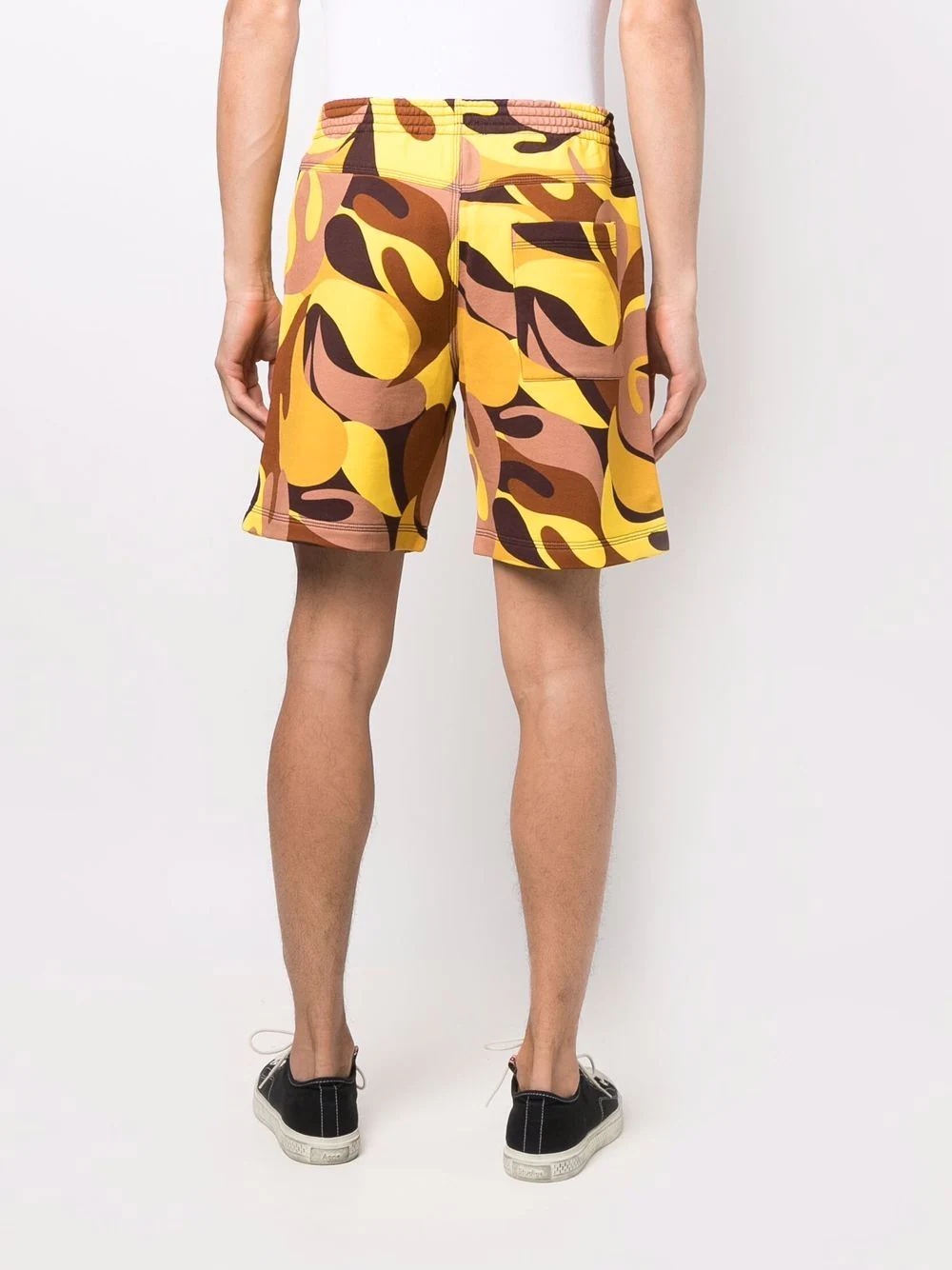 abstract-print track shorts - 4