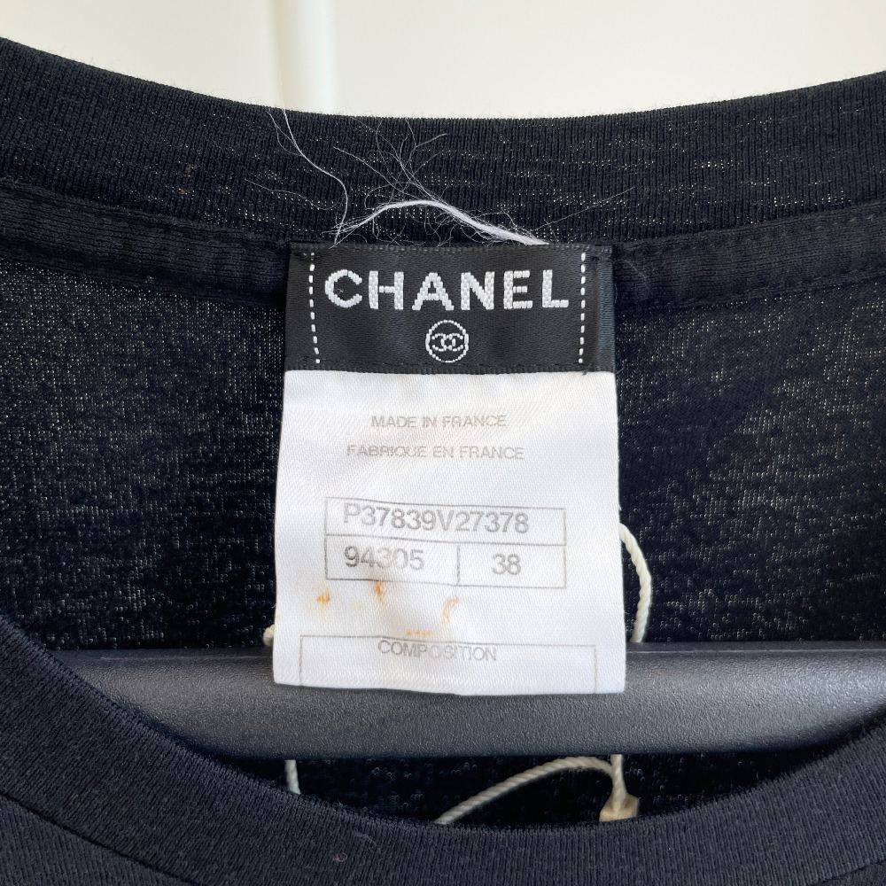 chanel black cc sleeveless - 4