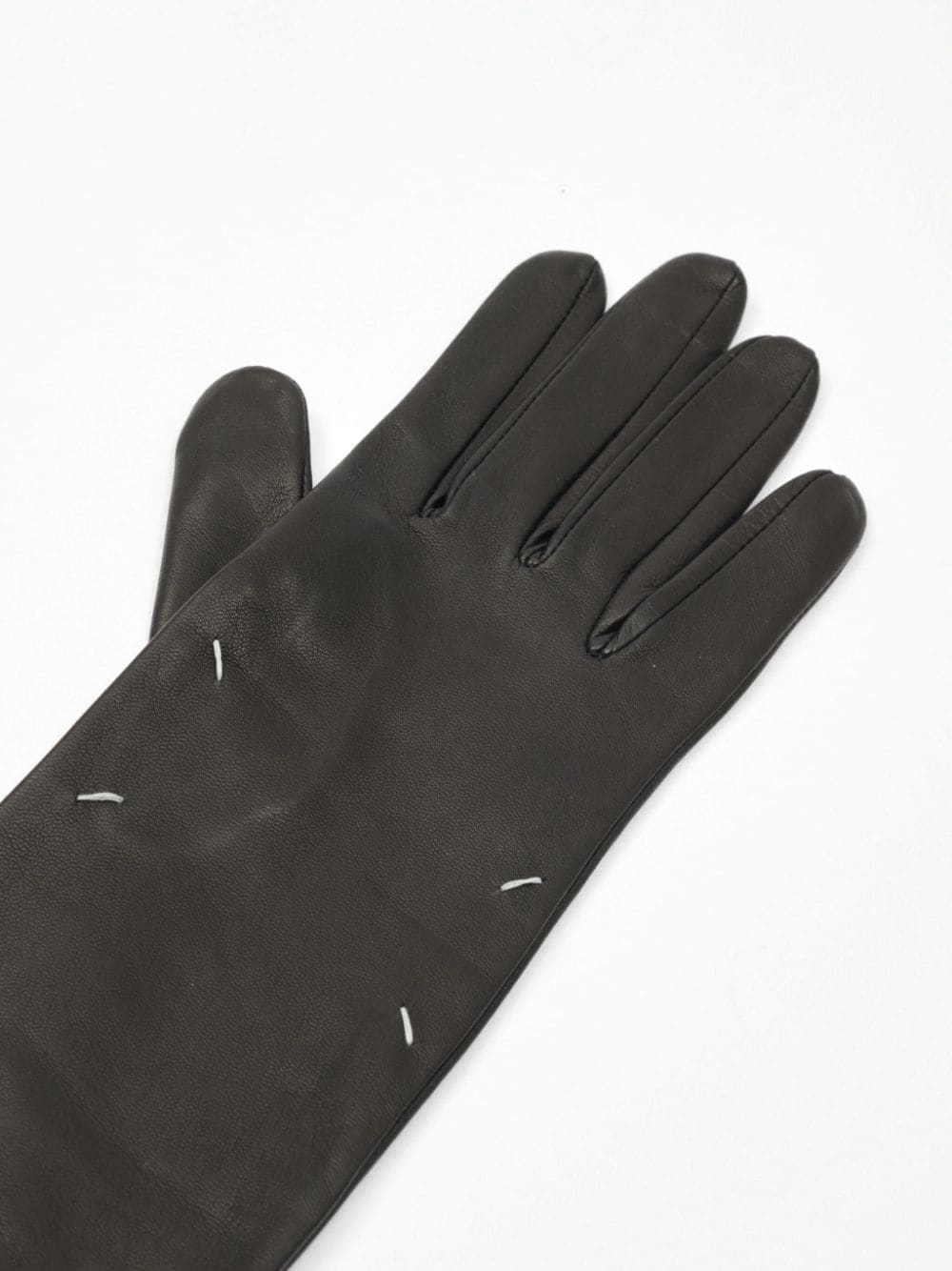four-stitch logo leather gloves - 2