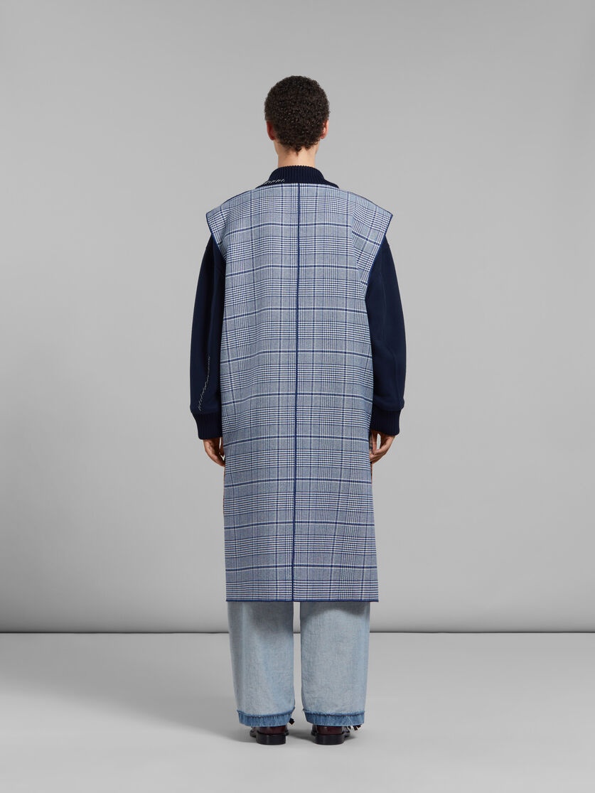 BLUE AND YELLOW CHECKED WOOL REVERSIBLE VEST - 3