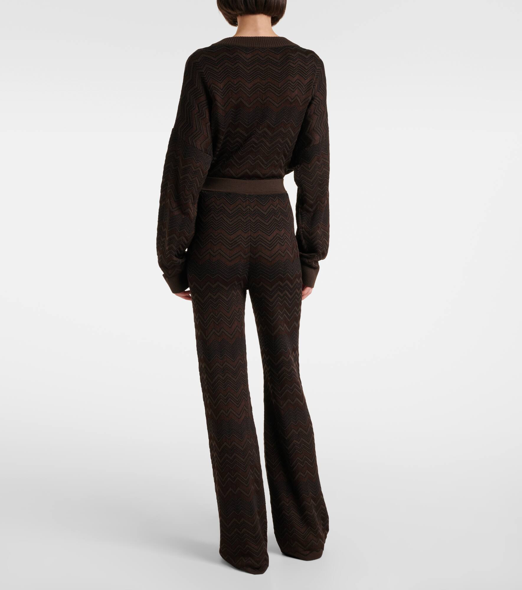 Zigzag high-rise flared pants - 3