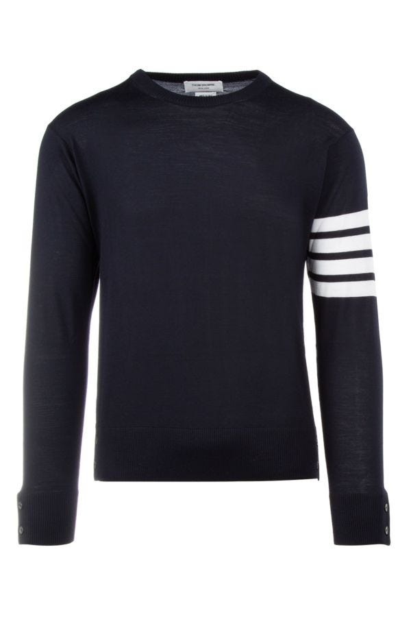 Navy blue wool sweater - 1