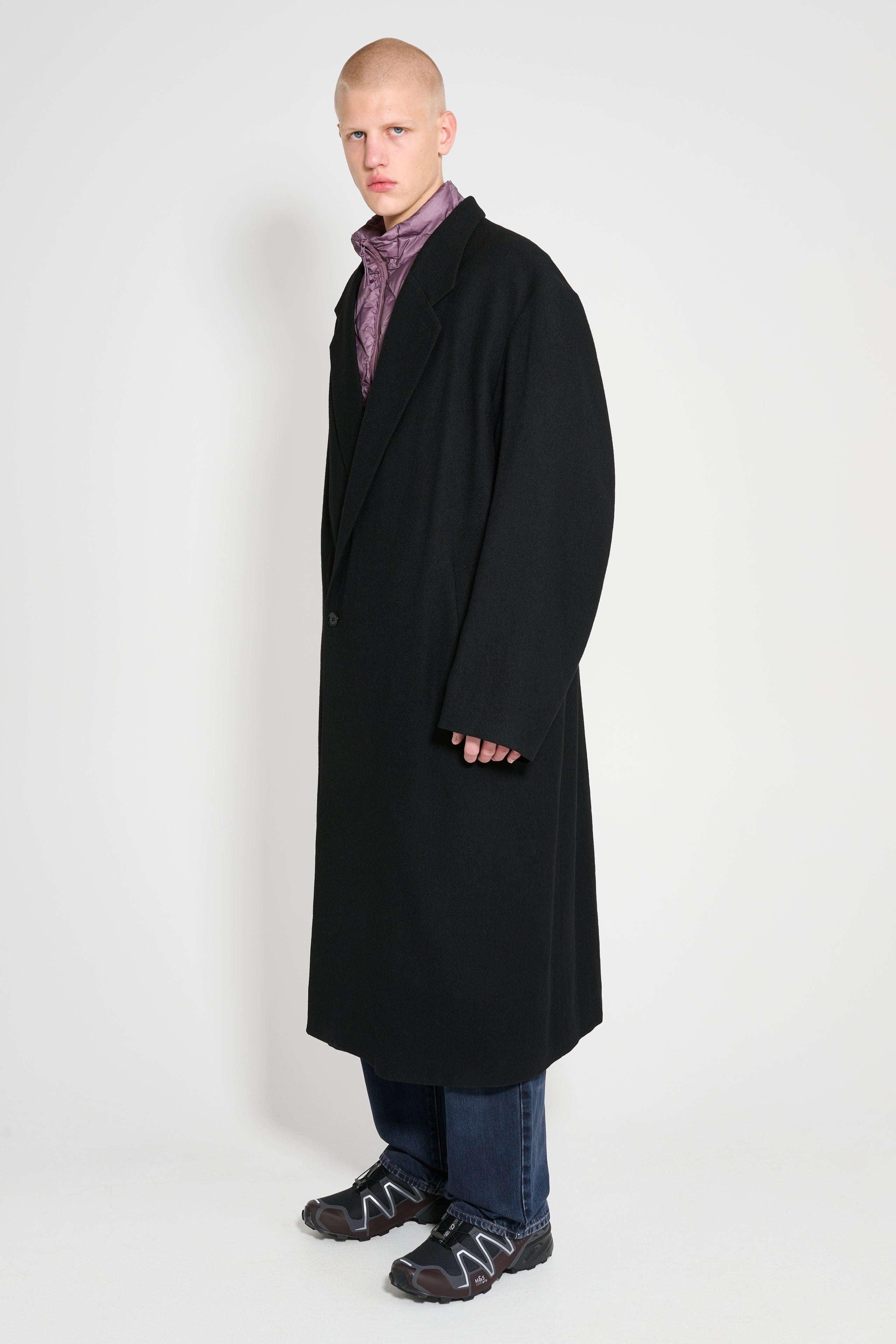 LEMAIRE MAXI DB COAT BLACK - 2