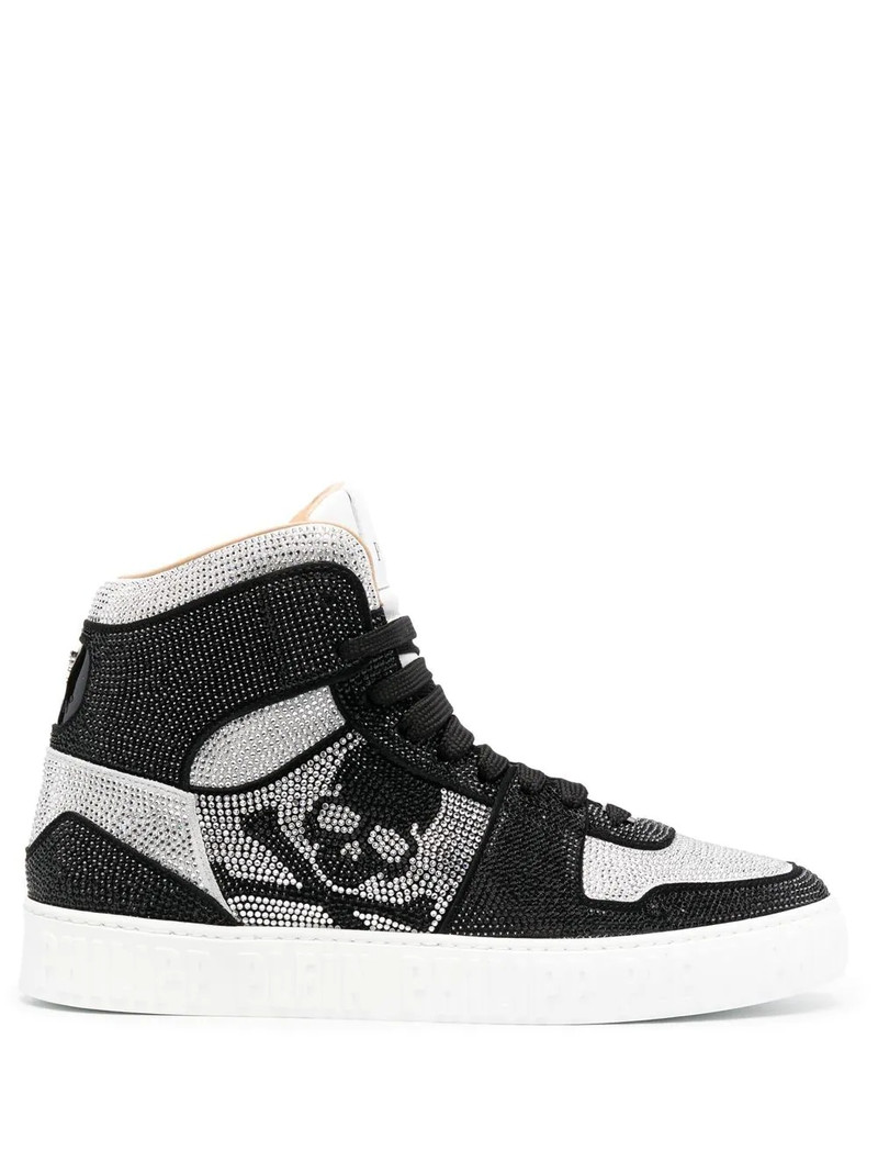 PHILIPP PLEIN crystal-embellished high-top sneakers outlook