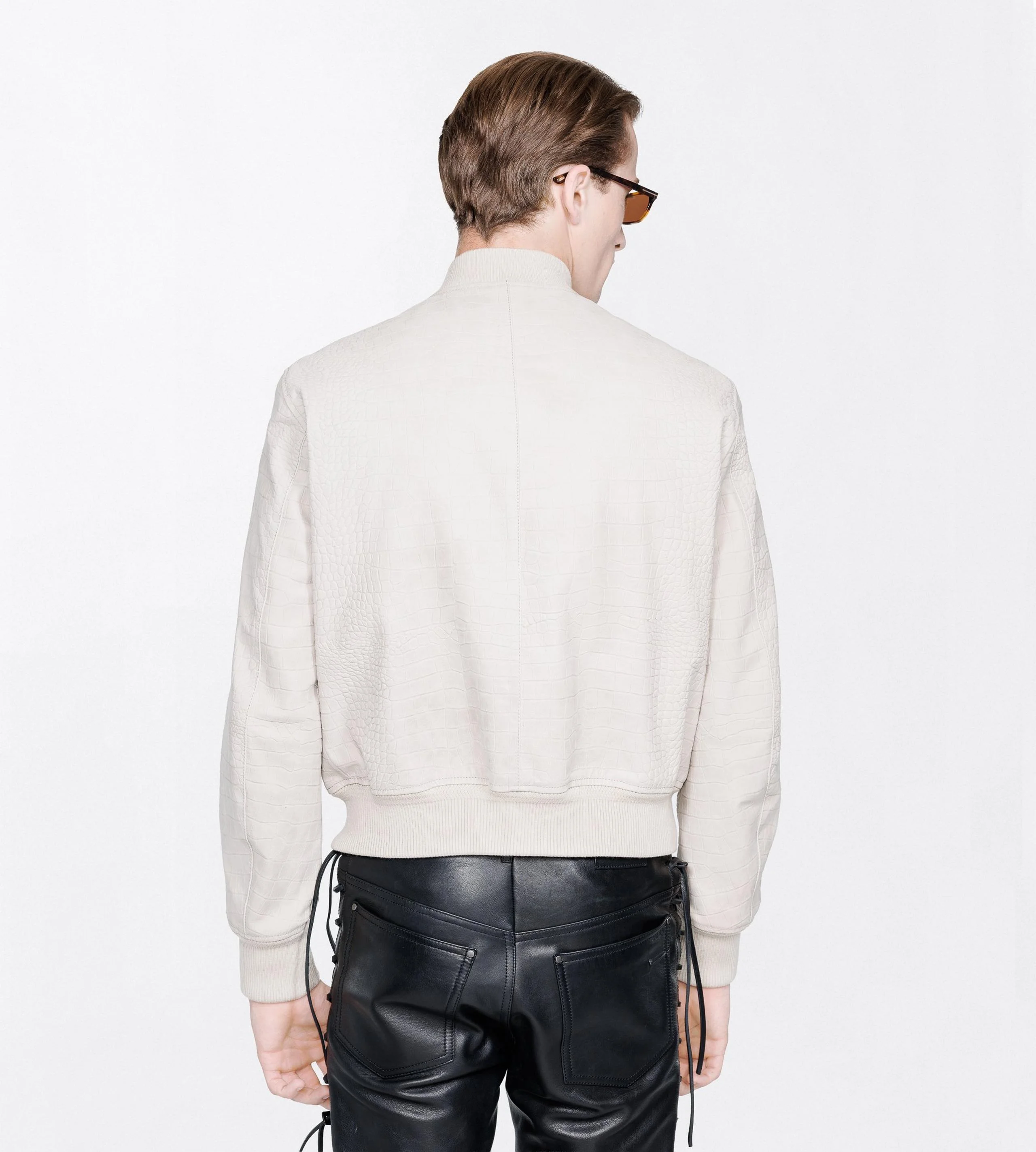 ALLIGATOR PRINT NUBUCK BOMBER - 1