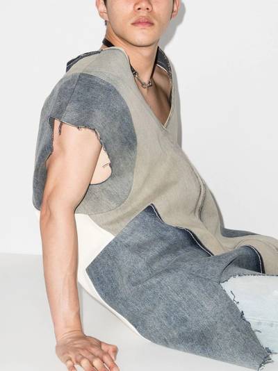 Rick Owens V-neck patchwork vest outlook