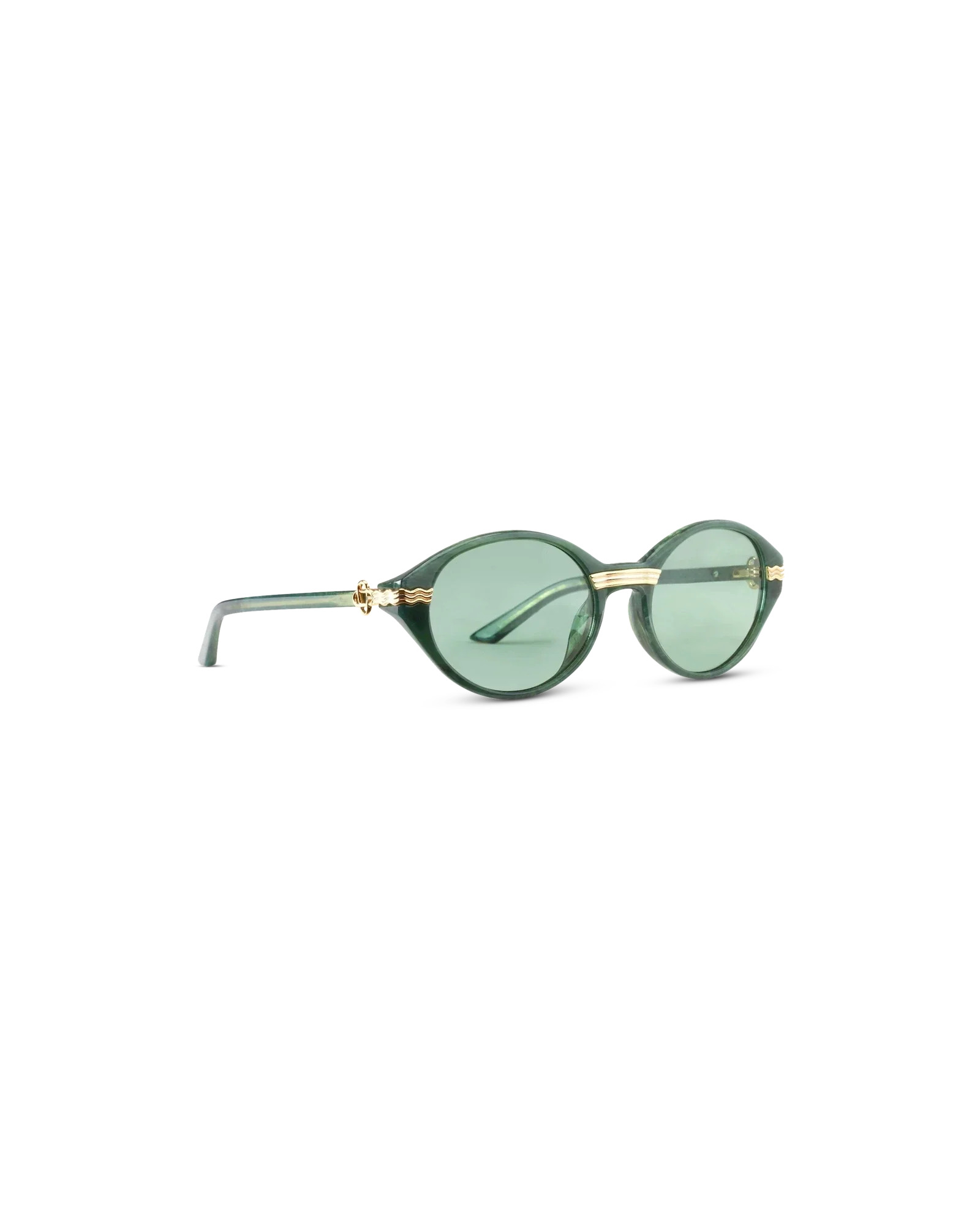 Cannes Gold & Light Green Sunglasses - 2