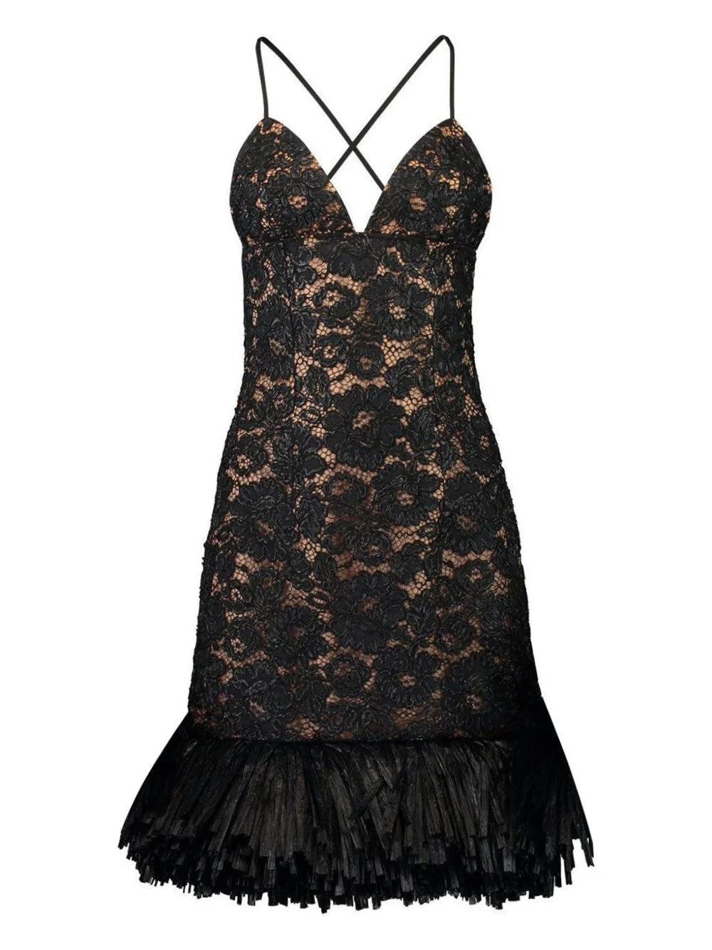 floral-embroidered mini dress - 1