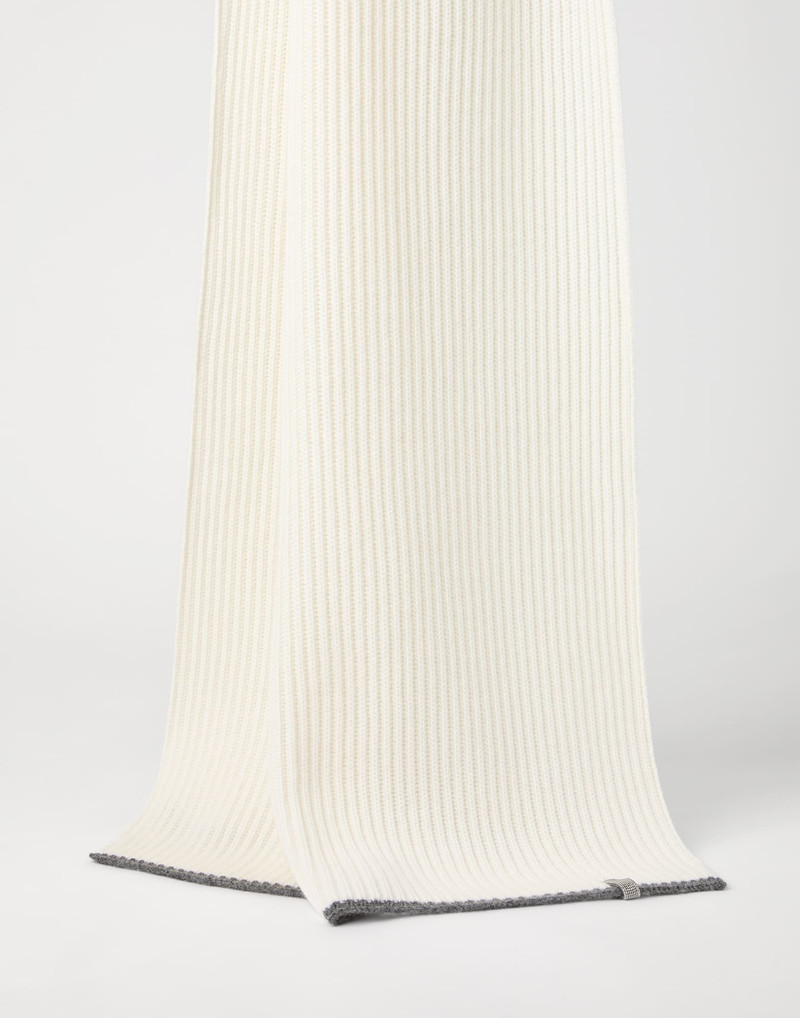 Cashmere 영어 rib 니트 scarf 와 monili - 1