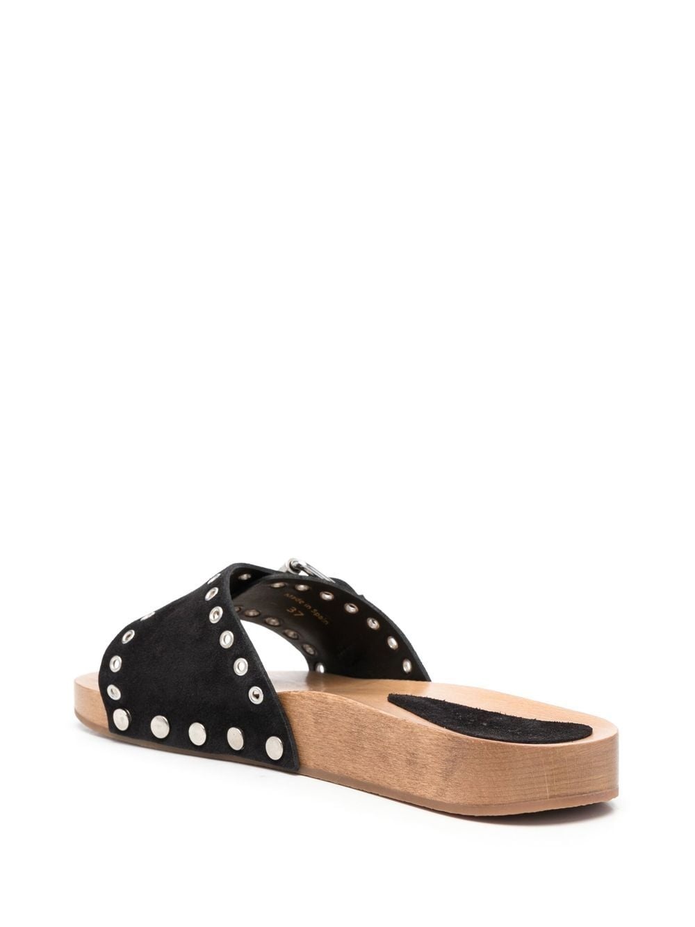 eyelet-detailing buckled mules - 3