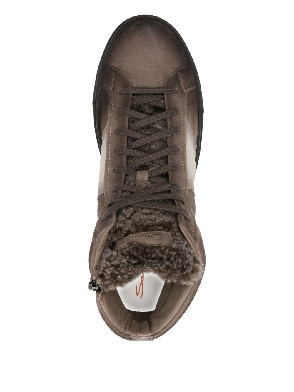 leather shearling sneakers - 4
