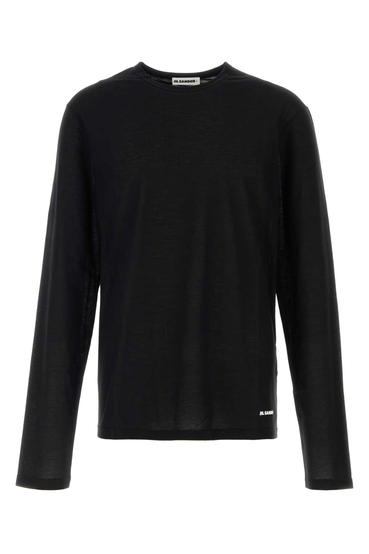 Jil Sander Men Black Cotton T-Shirt - 1