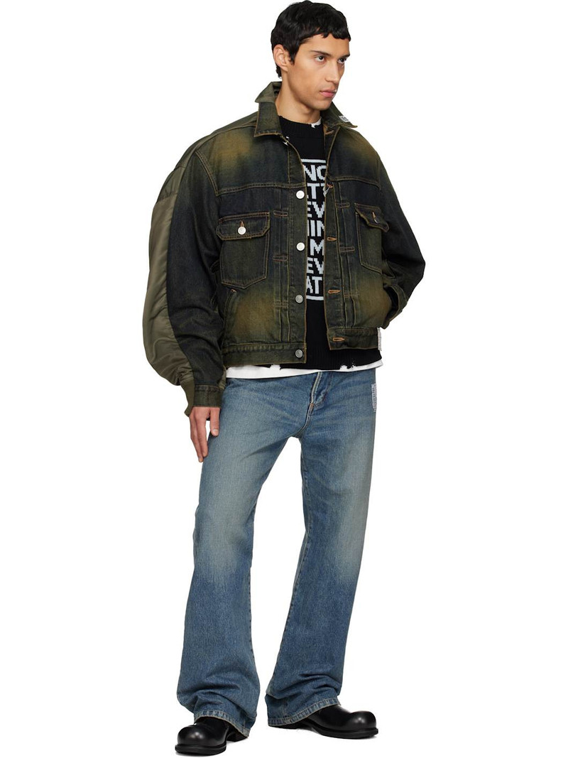 Maison MIHARAYASUHIRO Khaki & Navy Front Back Combined Denim Jacket outlook