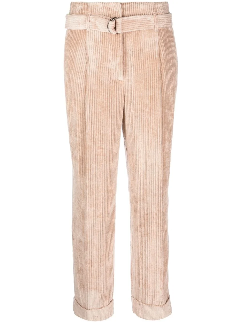 paperbag belted-waist corduroy trousers - 1