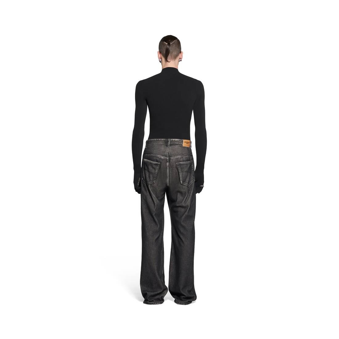 Denim Trompe L'œil Pants in Black - 4