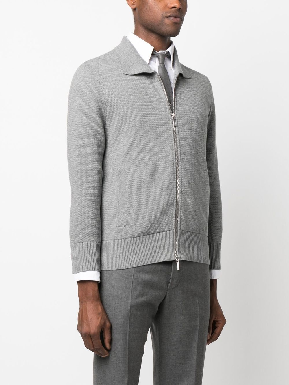 ribbed-detail knit cardigan - 3