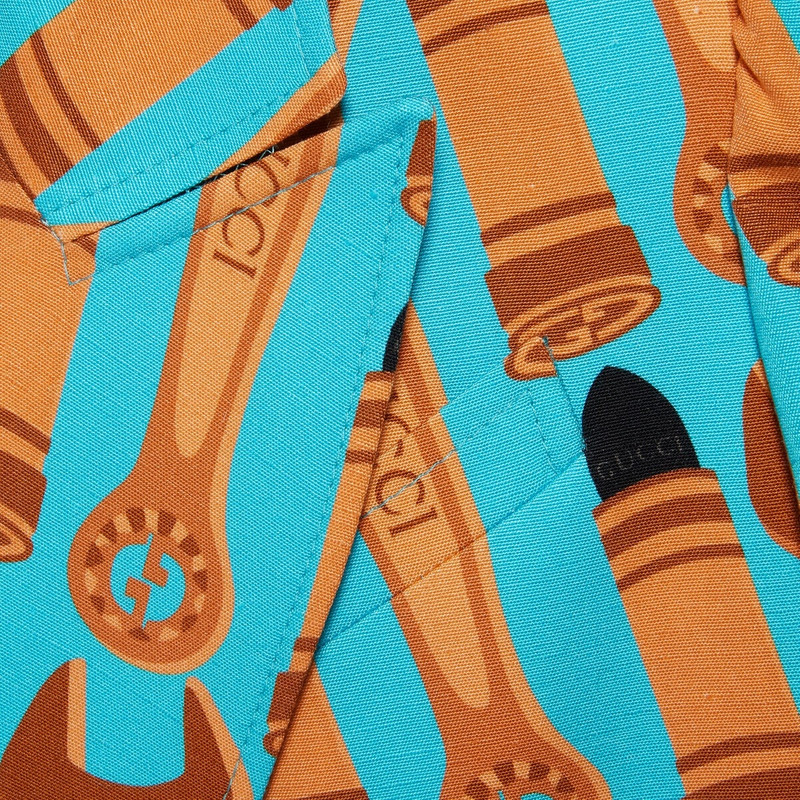 Lipstick and tool print silk jacket 6