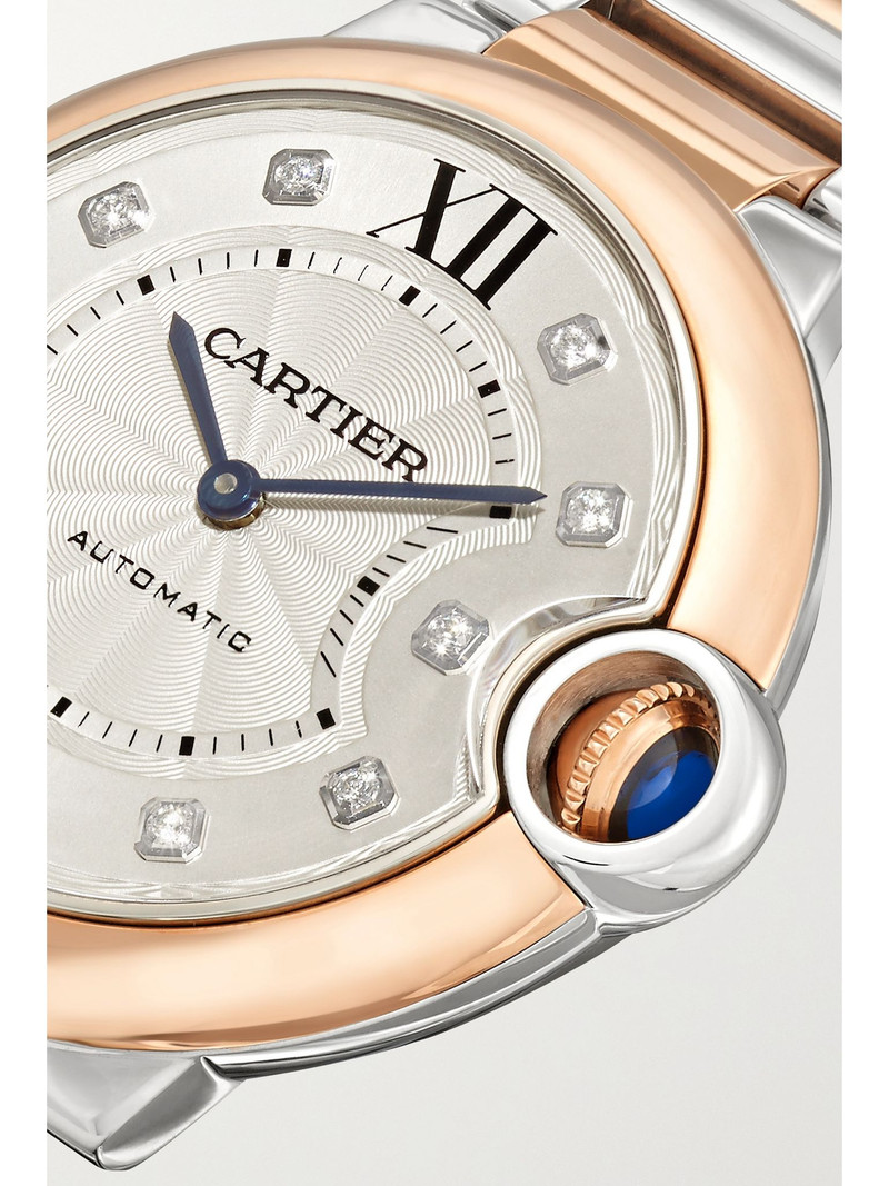 Ballon Bleu de Cartier Automatic 36mm 18-karat rose gold, stainless steel and diamond watch White 5