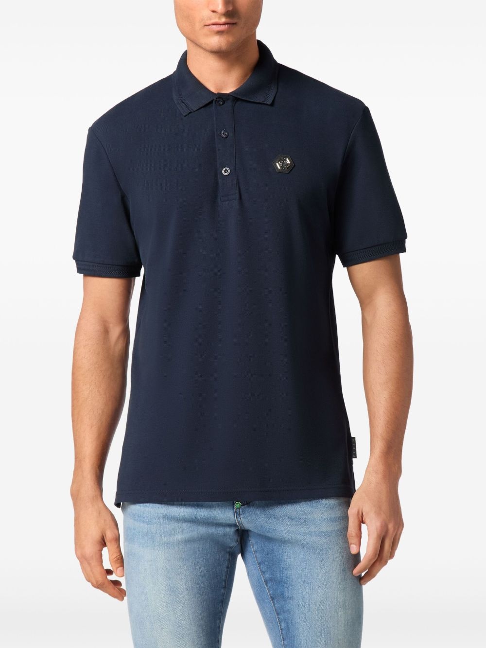 logo-appliqué polo shirt - 3