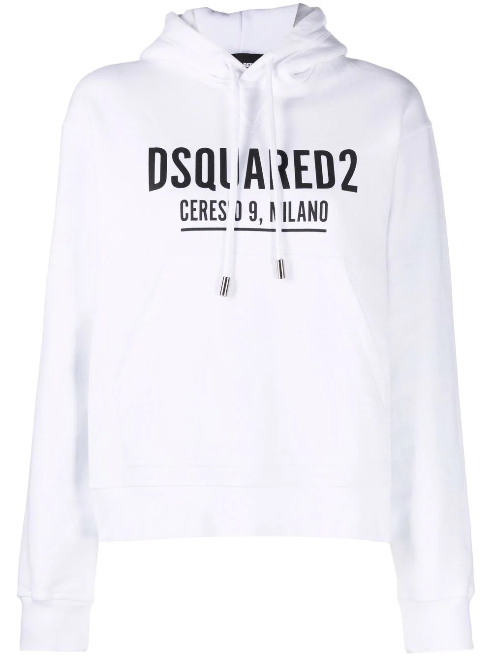 logo-print cotton hoodie - 1