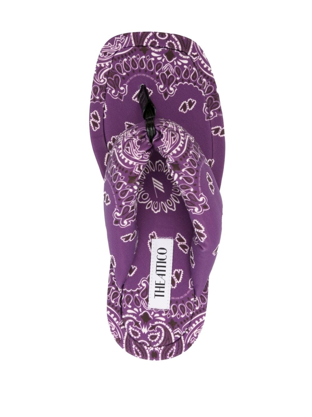 bandana-print flat slides - 4