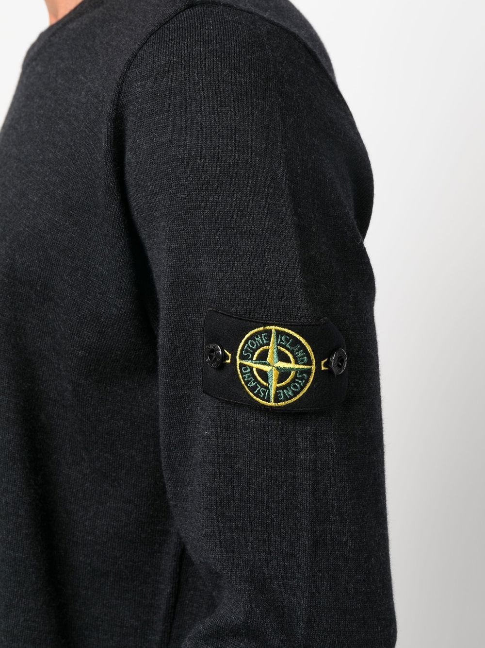 Compass logo-patch knitted jumper - 5