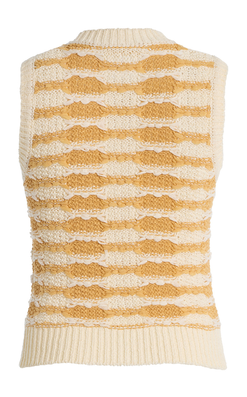 ULLA JOHNSON Patrizia Striped Knit Top white outlook