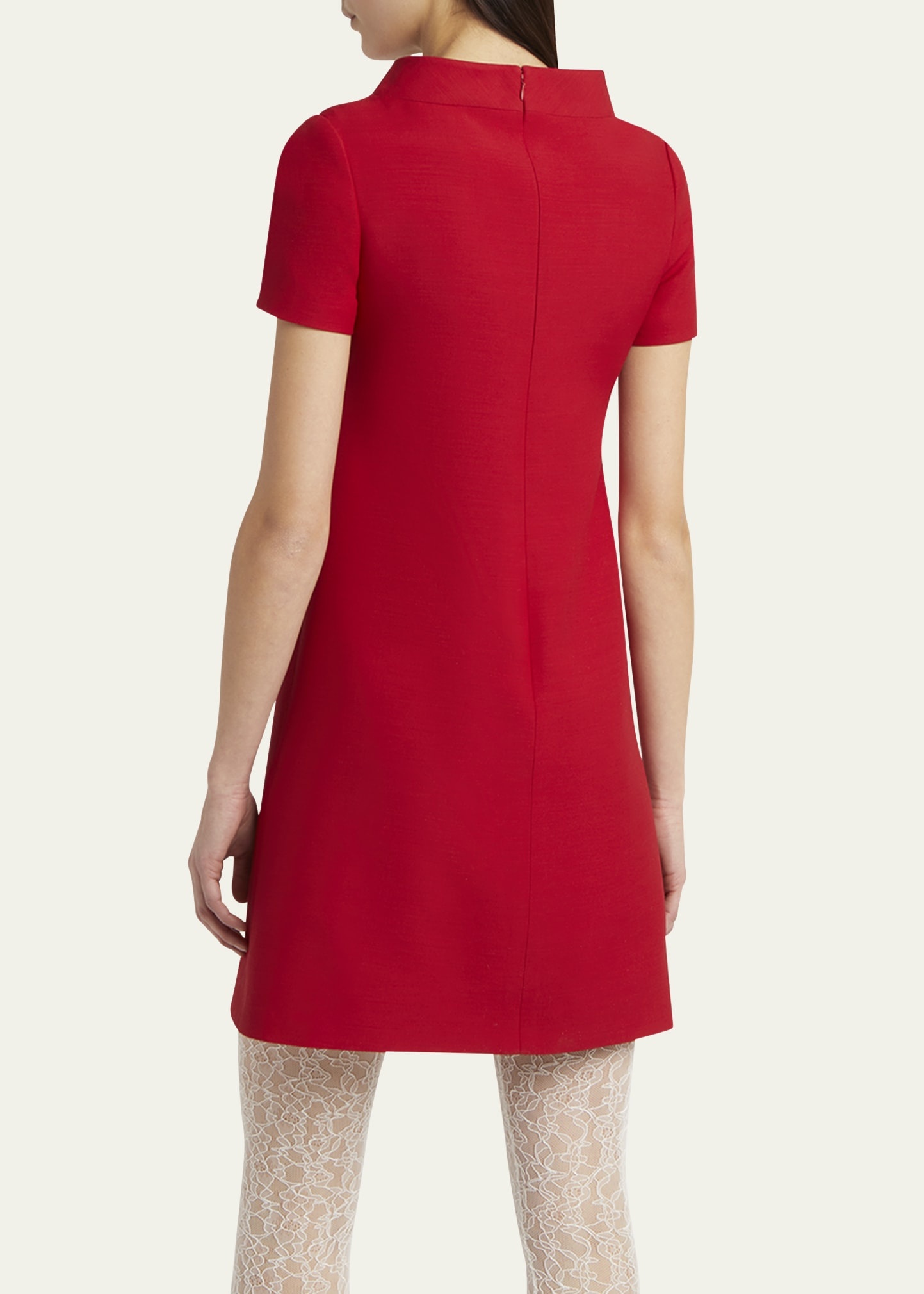 Crepe Couture Crystal Heart Mini Dress - 3