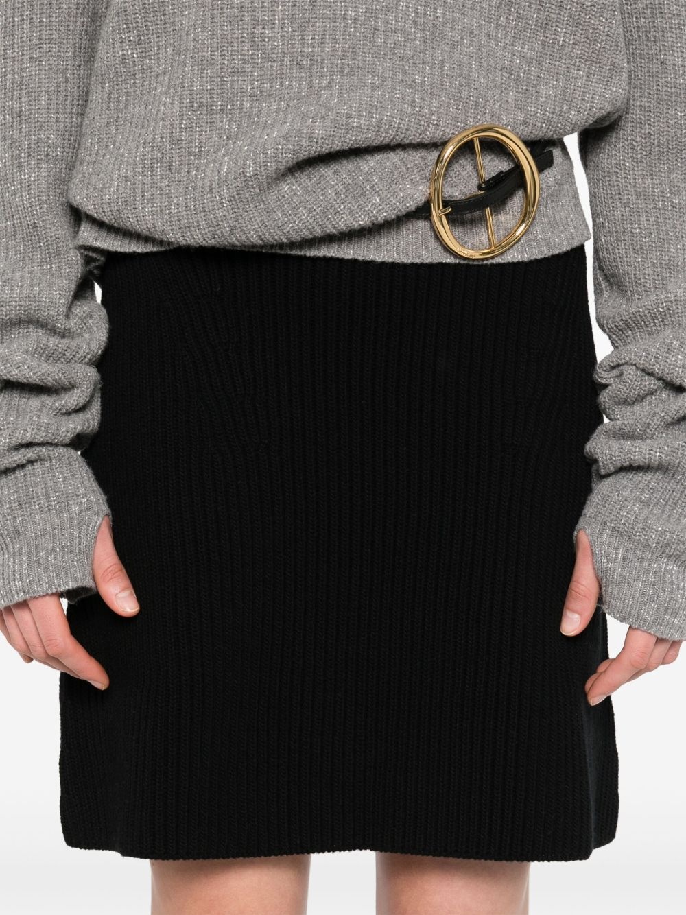 ribbed-knit wool mini skirt - 5