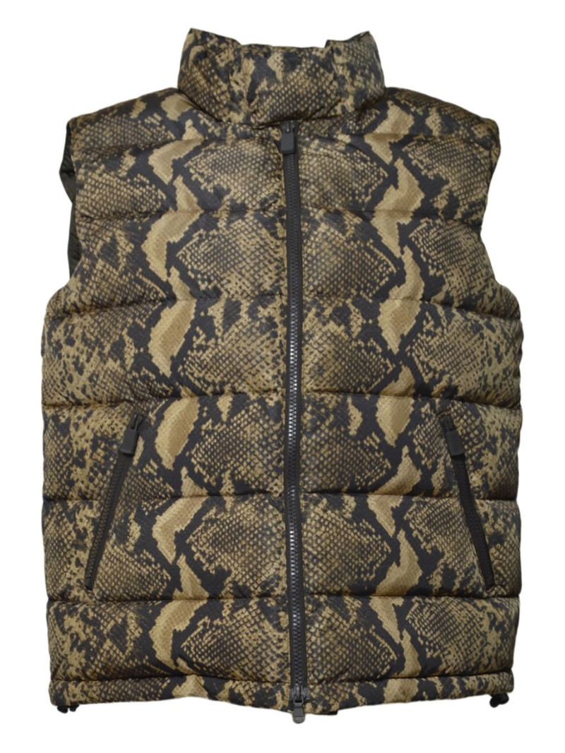 zip-up snake-print gilet 1