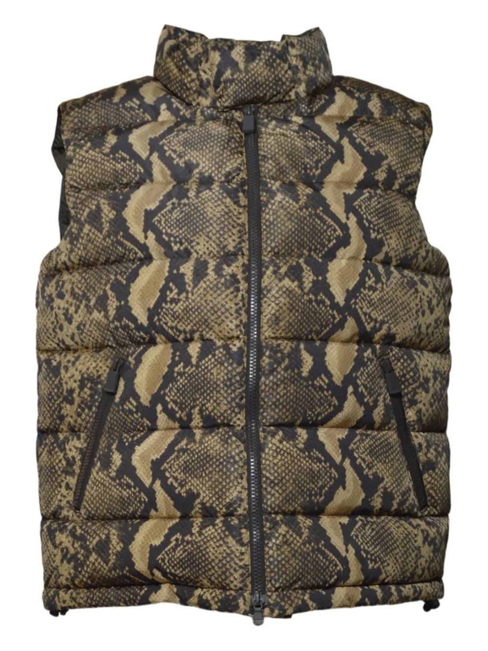zip-up snake-print gilet - 1