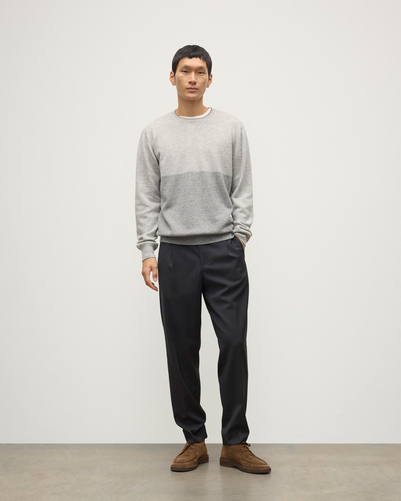 Shaded Grey Colour Block Cashmere Jumper 1