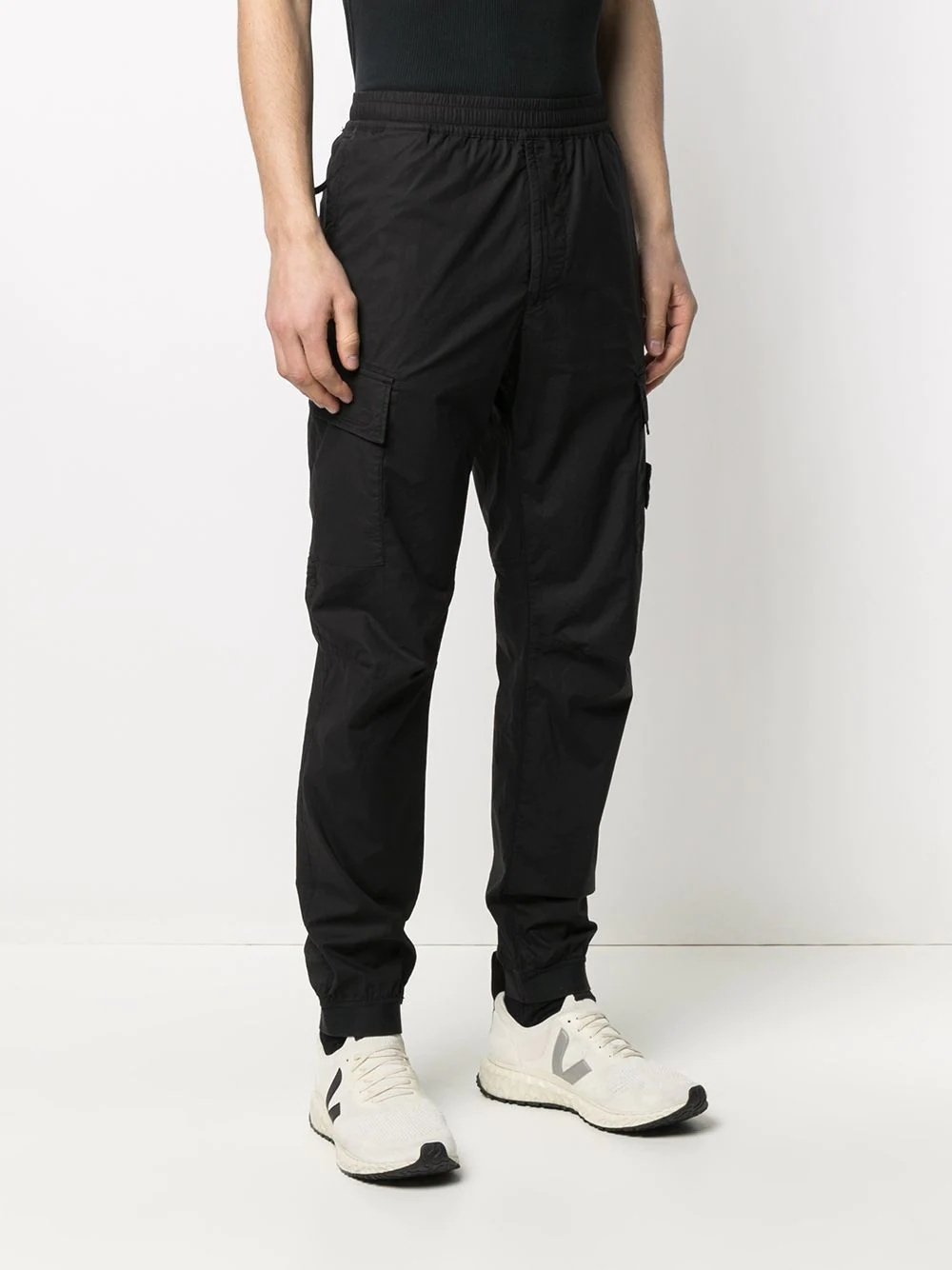 logo patch cargo trousers - 3