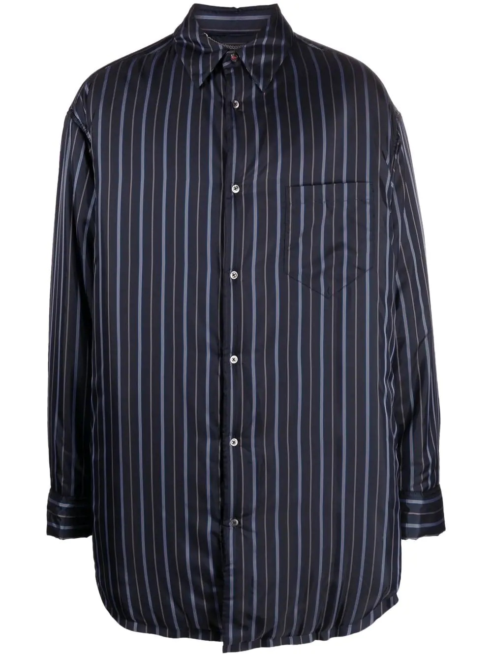 padded stripe-print coat - 1