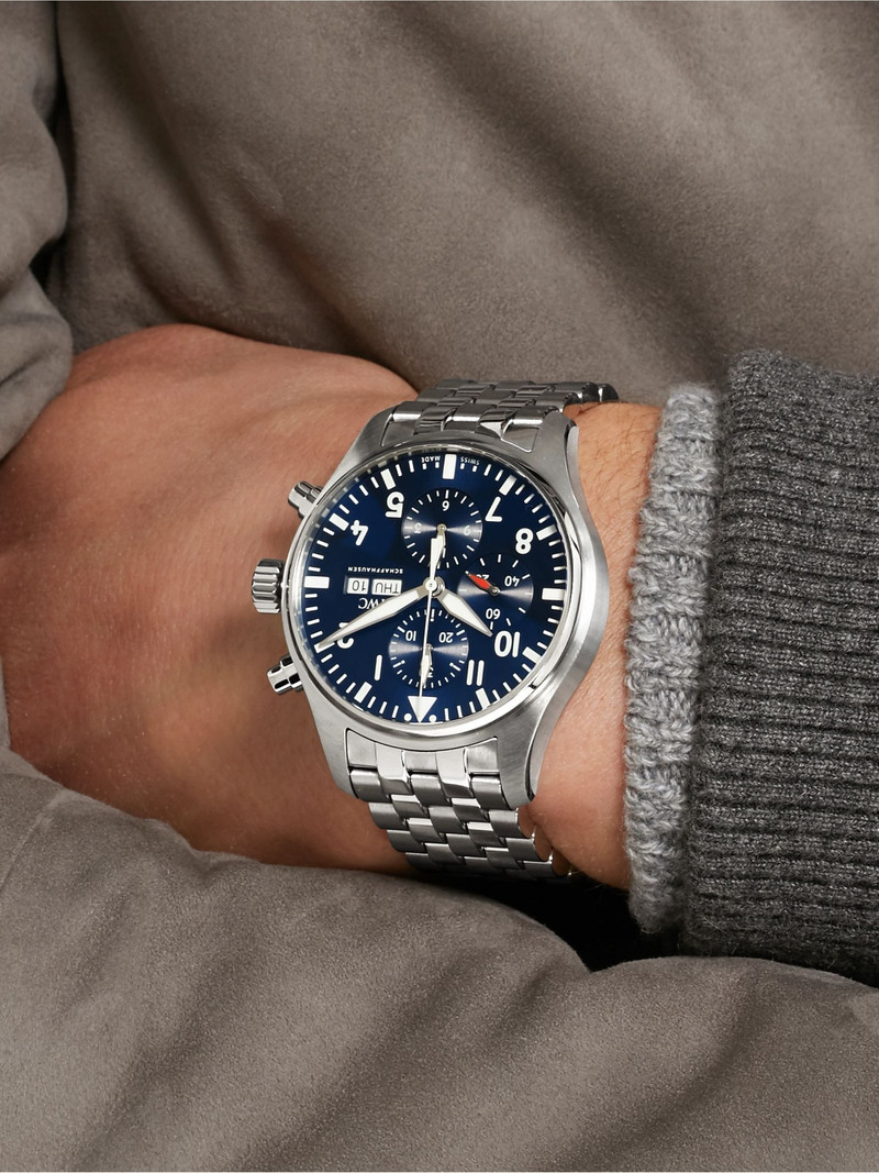 IWC Schaffhausen Pilot's Le Petit Prince Edition Chronograph 43mm Stainless Steel Watch, Ref. No. IW377717 Navy outlook
