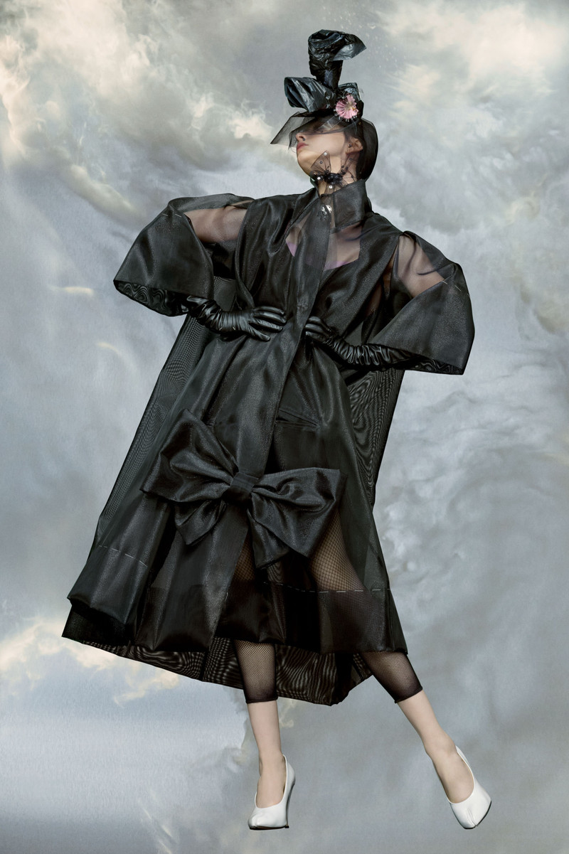 Maison Margiela Bow oversized caban coat outlook
