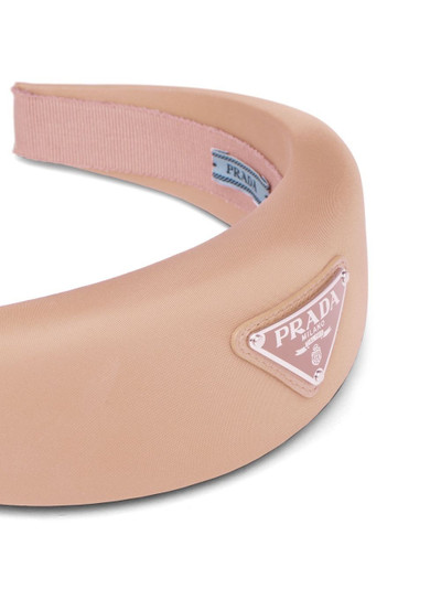 Prada logo-plaque padded headband outlook