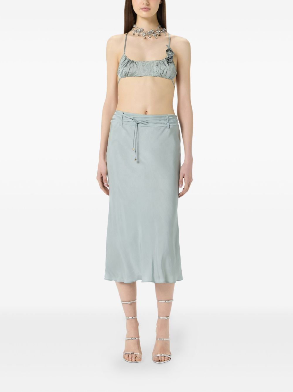 satin midi skirt - 2