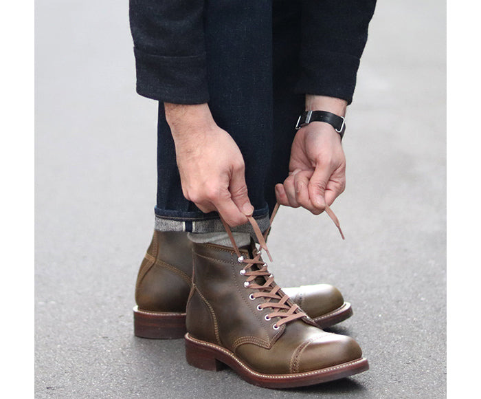 LK-014 Combat Boots Horween CXL Dark Olive - 7