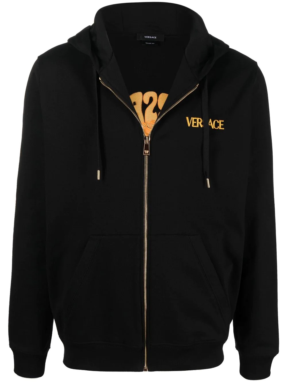 logo-embroidered zip-up hoodie - 1