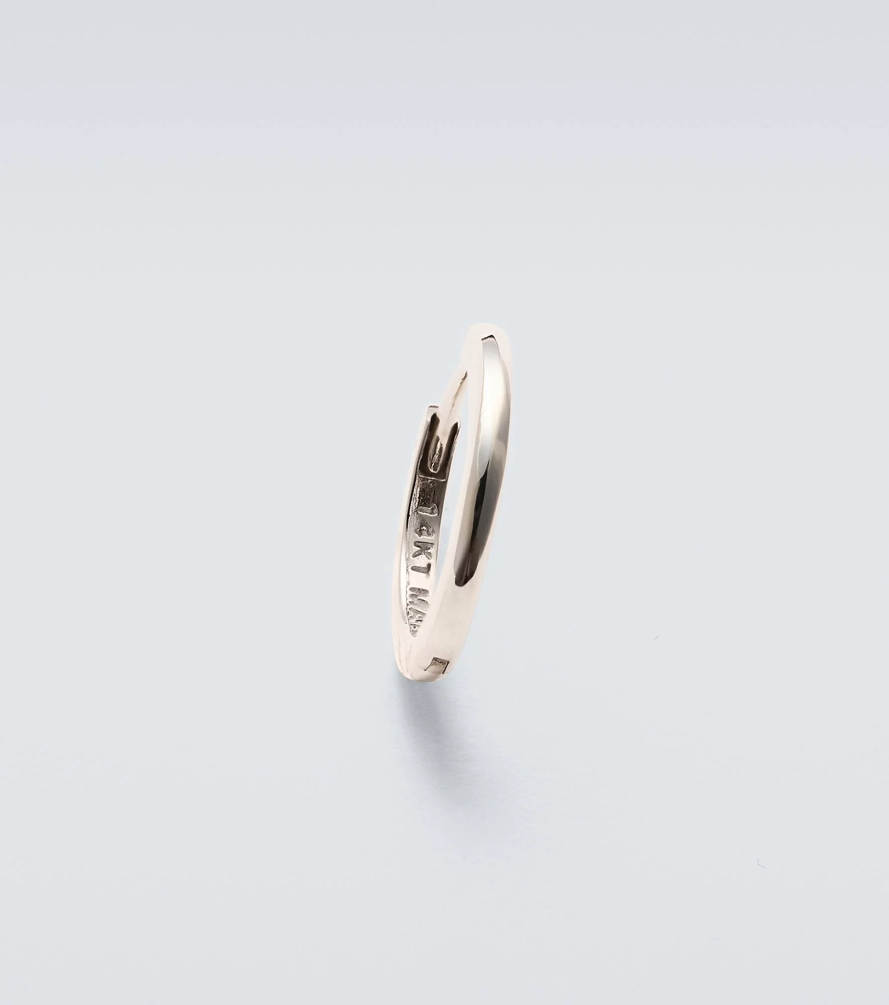 14kt white gold single hoop earring - 1