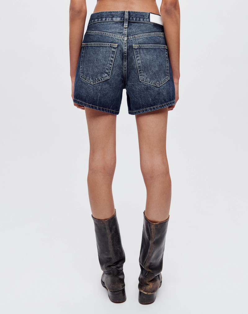 Mid Rise Boy Short - Whiskey Indigo 6