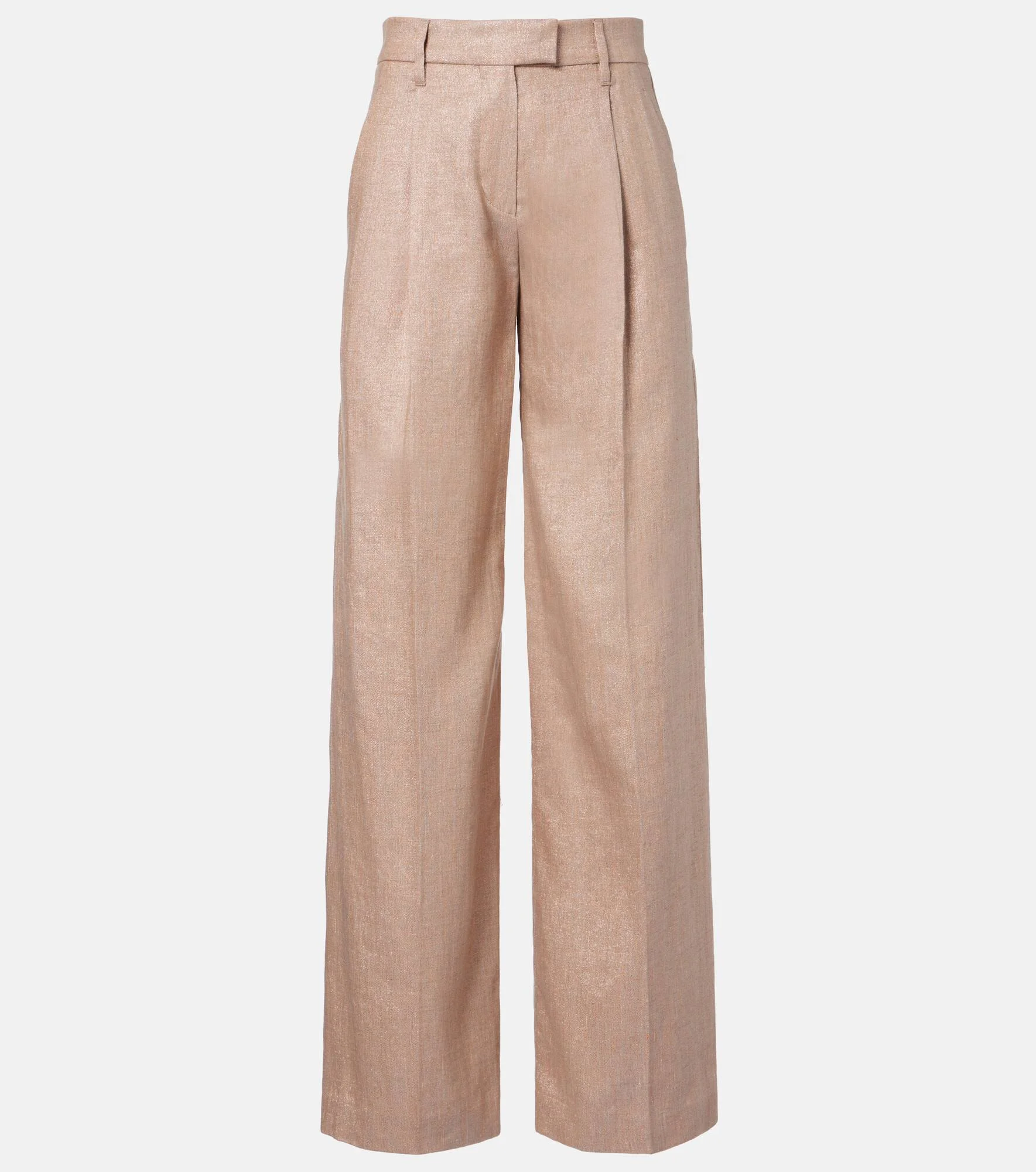 Linen-blend wide-leg pants - 1