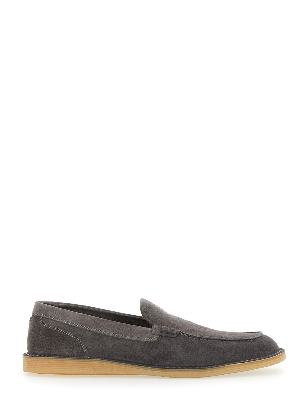 Dolce & Gabbana Men 'New Florio Ideal' Grey Loafers With Dg Detail In Suede Man - 1