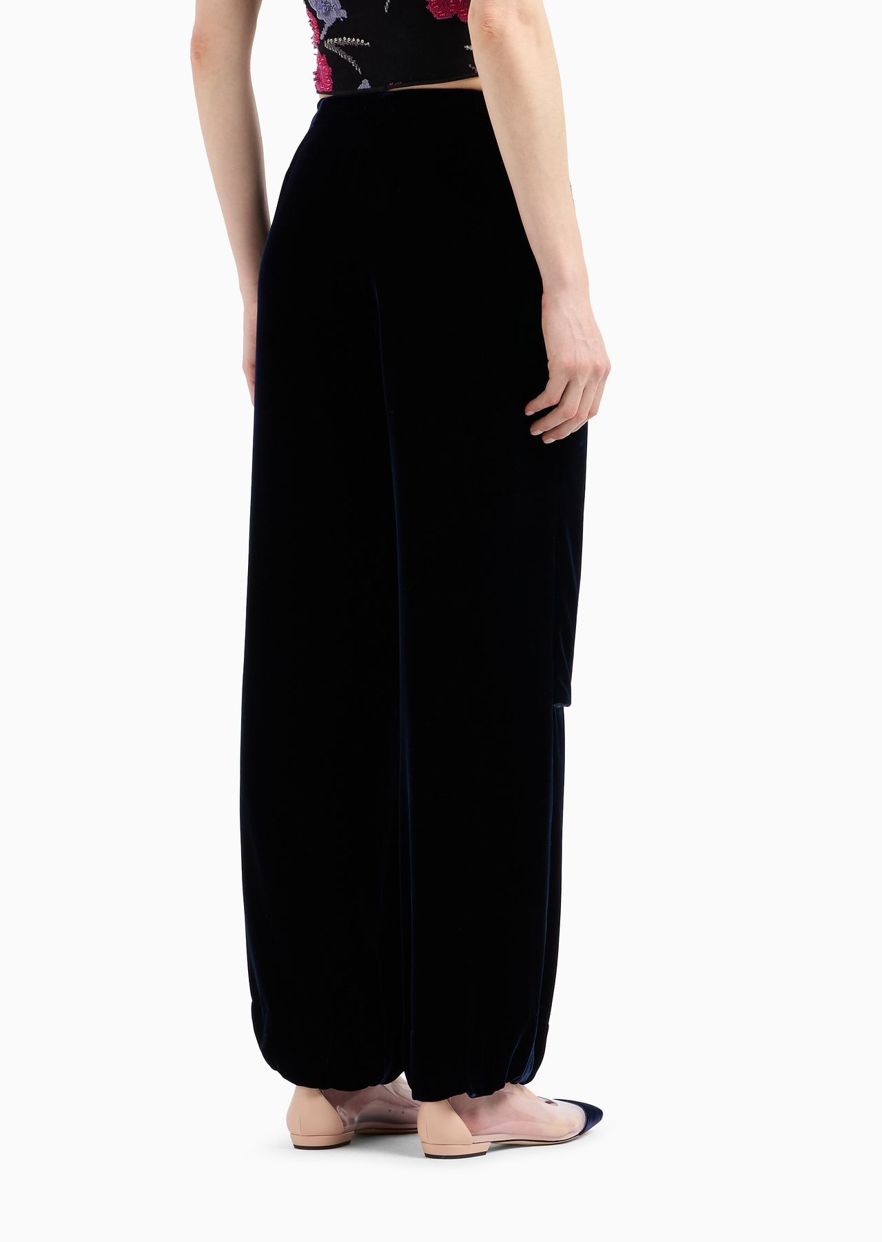 Draped velvet trousers - 3